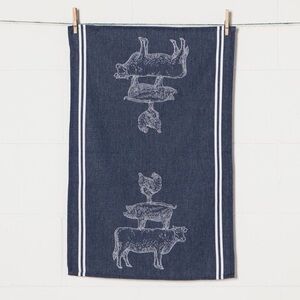 NEW Woven Jacquard Farm Animal Dishtowel ~ 🐖🐄🐓